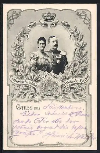 AK Fürst Friedrich und Fürstin Bathildis zu Waldeck u. Pyrmont