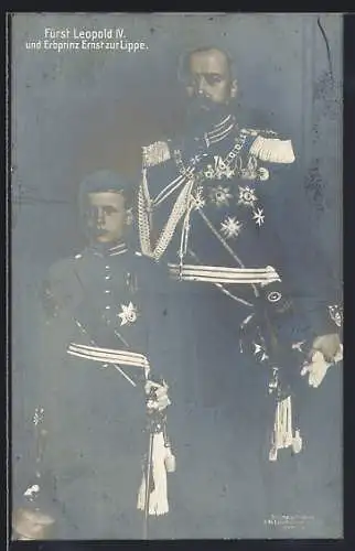 AK Fürst Leopold IV. und Erbprinz Ernst zur Lippe