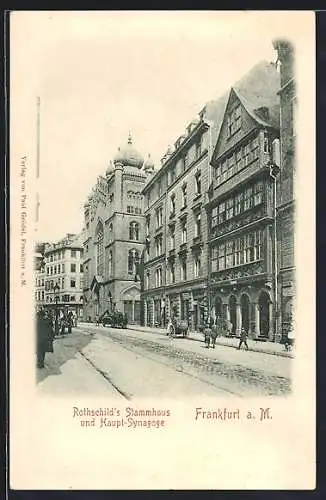 AK Alt-Frankfurt, Rothschilds Stammhaus und Haupt-Synagoge