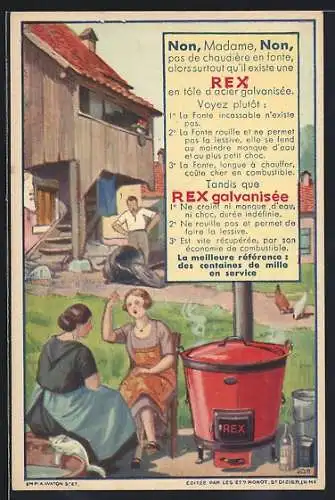 AK zwei Frauen an einem Rex-Waschkessel