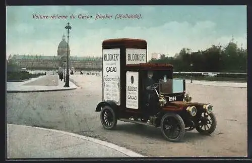 AK Voiture-reclame du Cacao Blooker, Werbe-Auto