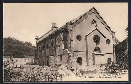 AK Thann, La synagogue, côté sud, zerschossene Synagoge