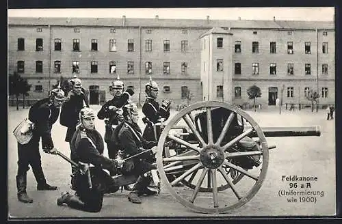 AK Augsburg, 50-jähr. Jubiläum k. 4. Feld-Artillerie-Regiment König 1859-1909, Feldkanone 96 a/A