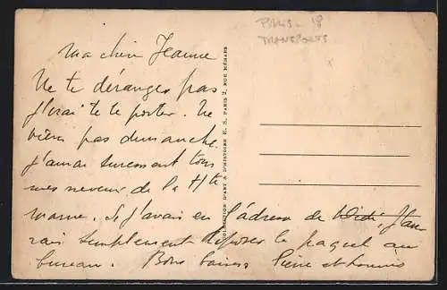 AK Paris, Les Moyens de Transport a Paris, Pferdebahn