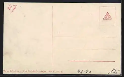 AK Kriegsschiff S.M.S. Hessen auf See, Reichskriegsflagge