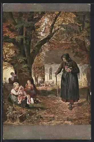 Künstler-AK sign. Th. Schüz: Die Abendglocke, Serie 4/22