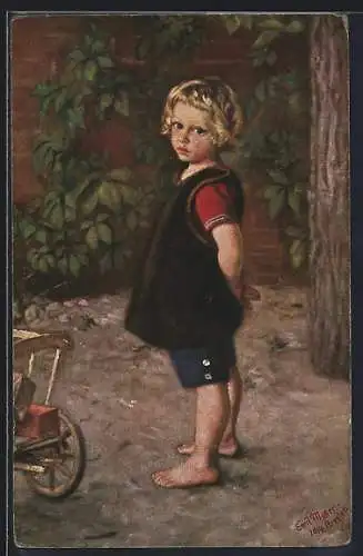 Künstler-AK sign. Emil Müller: Kleiner Junge