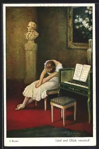 Künstler-AK sign. J. Reuter: Lied und Glück verscholl