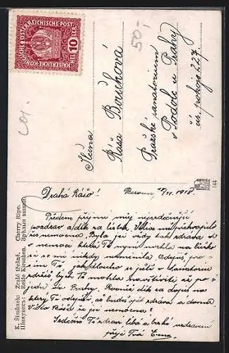 Künstler-AK sign. K. Simunek: Cherry Ripe