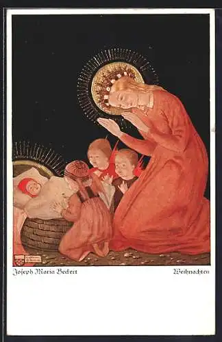 Künstler-AK sign. Joseph Maria Beckert: Weihnachten