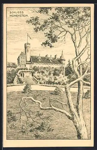 Künstler-AK Ahorn / Oberfranken, Schloss Hohenstein