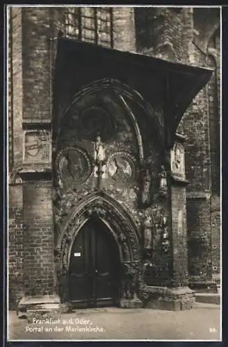 AK Frankfurt a.d. Oder, Portal an der Marienkirche