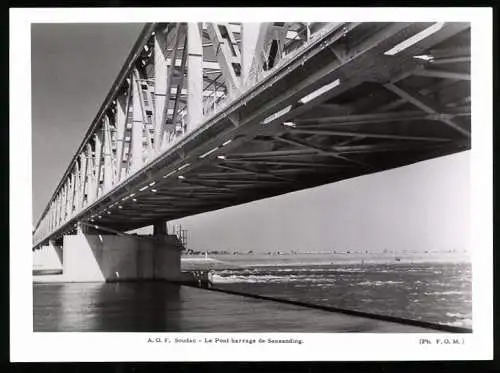 Fotografie F.O.M., Ansicht Sansanding - Sinsani / Soudan - Sudan, Le Pont barrage de Sansanding, Niger Brücke