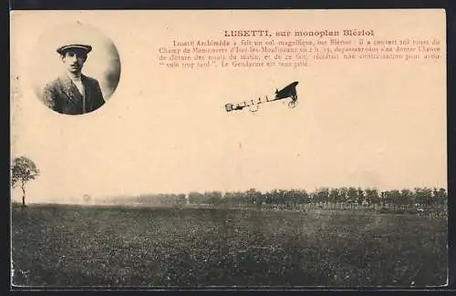 AK Lusetti sur monoplan Blériot, Flugzeug