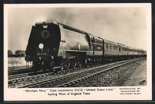 AK englische Lokomotive Merchant Navy