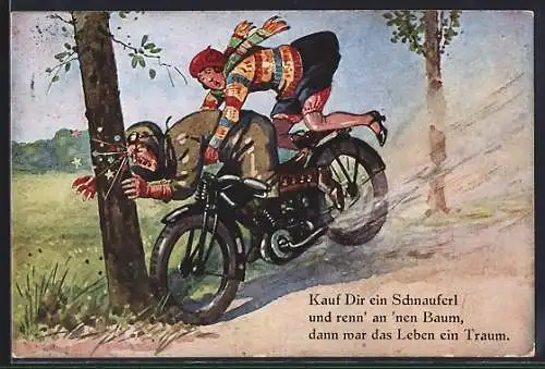 AK Kauf Dir ein Schnauferl..., Motorradunfall