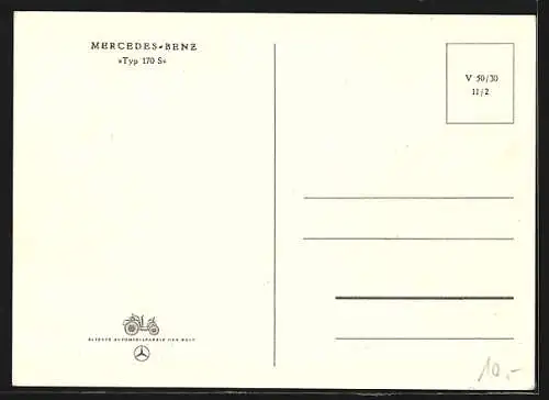 Künstler-AK Mercedes-Benz Typ 170 S, Familie im Auto