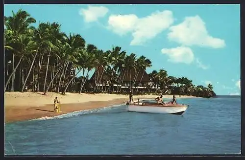 AK Fiji, Scene by the Beach with a Couple on a Boat