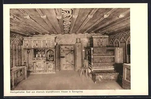AK St. Moritz, Hochgotischer Saal aus ehemals bischöflichem Hause in Savognino