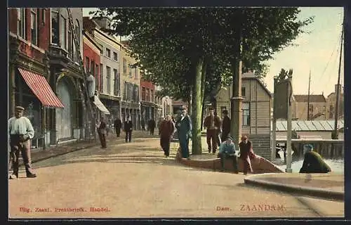 AK Zaandam, Strassenpartie am Dam