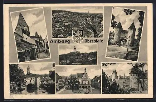 AK Amberg /Oberpfalz, Ortsansicht, Marktplatz und Jesuitenfahrt