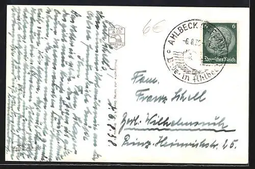 AK Ahlbeck / Ostseebad, Strandpromenade und Seebrücke