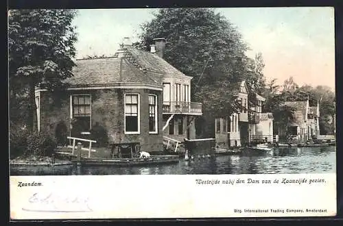 AK Zaandam, Westzijde nabij den Dam van de Zaanzijde gezien
