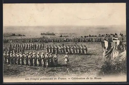 AK Les troupes polonaises en France, Célebration de la Messe