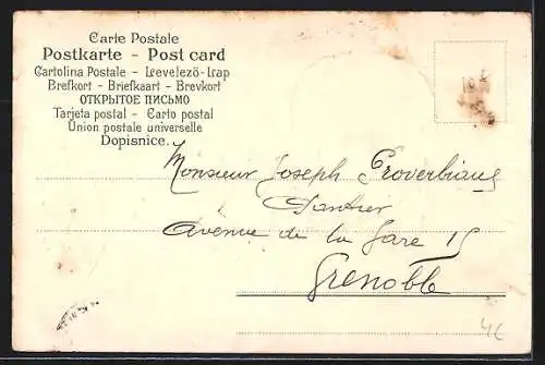 Lithographie Zwei zufriedene Säuglinge mit Fläschchen