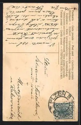 AK zwei Kinder in bayrischen Trachten