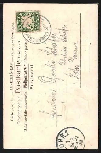 Lithographie Lockiger Knabe mit Zierkragen, Portrait