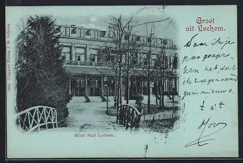 Mondschein-AK Lochem, Hotel Stad Lochem
