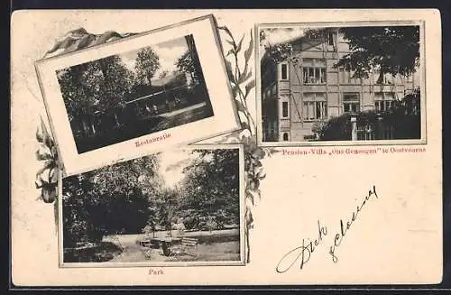 AK Oostvoorne, Pension-Villa Ons Genoegen, Restauratie, Park