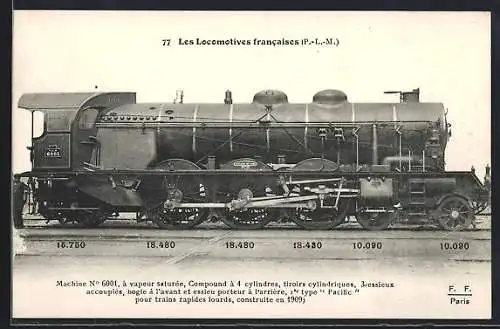 AK Lokomotive Nr. 6001 des Typs Pacific der französischen Eisenbahn