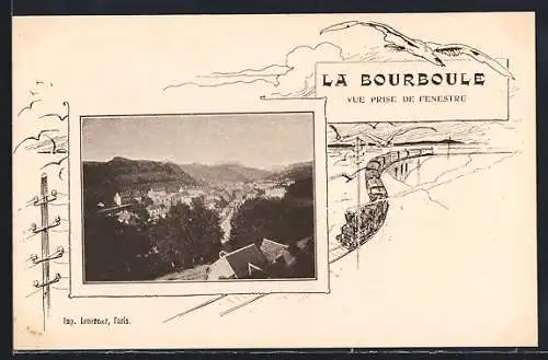AK La Bourboule, Vue prise de fenêtre