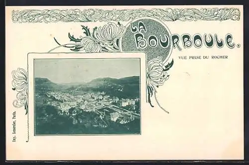 AK La Bourboule, Vue Prise du Rocher, Jugendstil