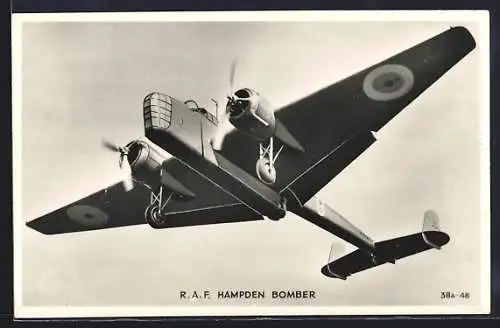 AK R.A.F. Hampden Bomber im Flug