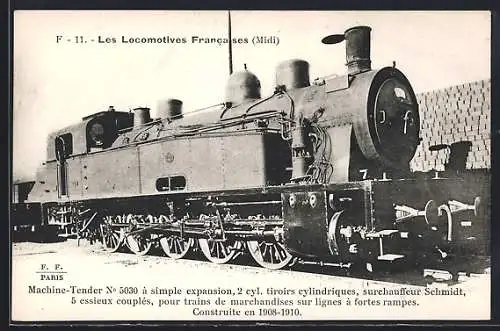 AK Les Locomotives Francaises, Machine-Tender No 5030, französische Eisenbahn