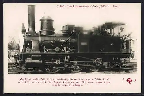 AK Französische Eisenbahn-Lokomotive der Etat mit der No. 1020