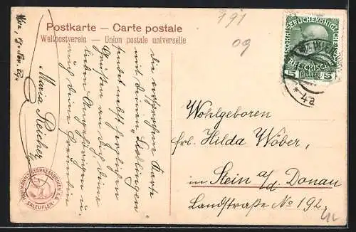 AK Katzenmutter mit Jungen