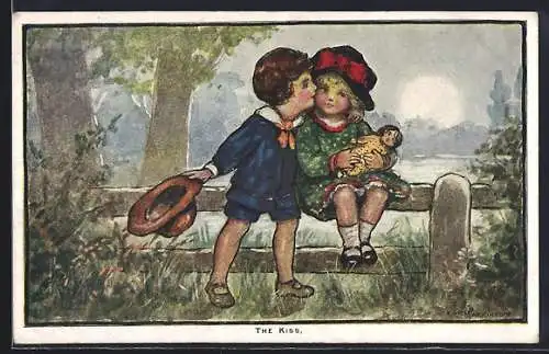 Künstler-AK Ethel Parkinson: The Kiss, Der erste Kuss