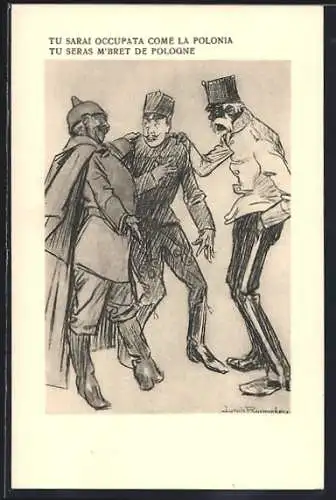 Künstler-AK Louis Raemaekers: Karikatur, Kaiser Franz Josef I. von Österreich mit Kaiser Wilhelm II.