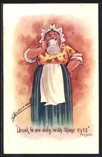 Künstler-AK Cynicus: Drink to me only with thine eyes