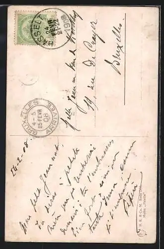 Künstler-AK August Müller - München: Jagdhund mit erlegtem Rebhuhn