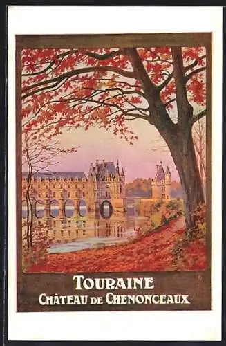 Künstler-AK Touraine, Chateau de Cheninceaux