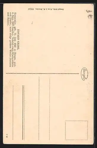 AK Edvard Grieg, Portrait