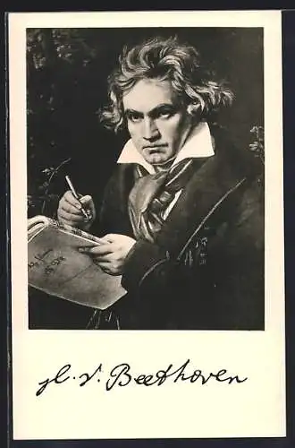 AK Ludwig van Beethoven beim Komponieren