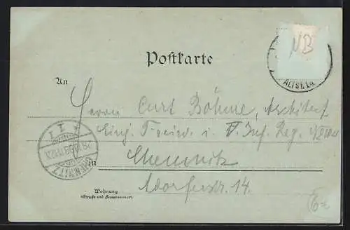 Mondschein-Lithographie Dresden-Neustadt, Teilansicht, Neustädter Markt, Italienisches Dörfchen