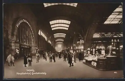 AK Leipzig, Querbahnsteig im Hauptbahnhof