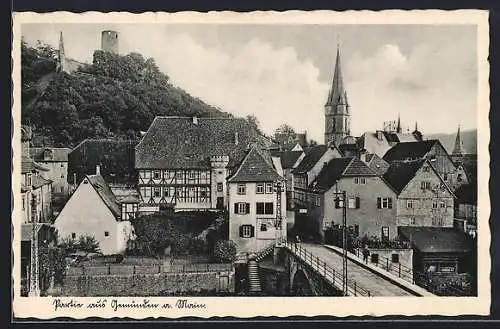 AK Gemünden a. Main, Blick in den Ort